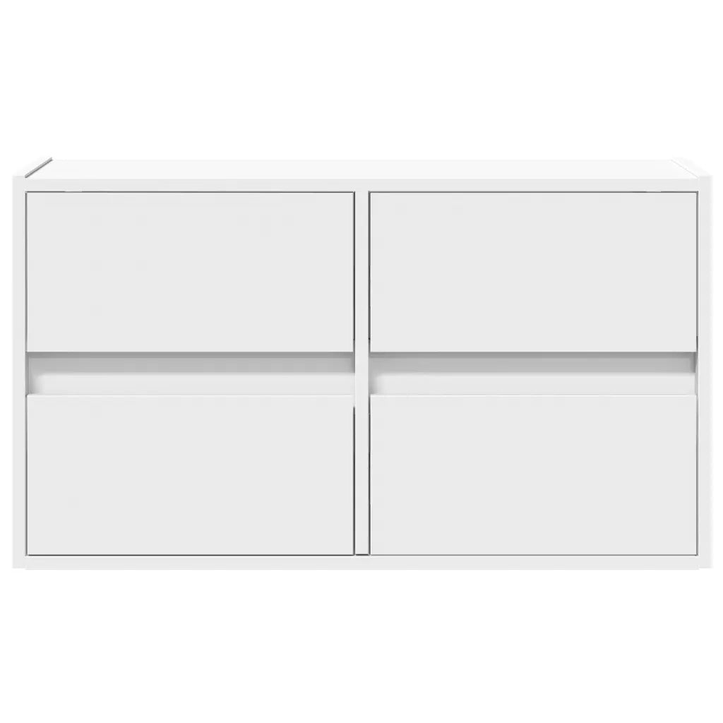 vidaXL Mobile TV a Parete con Luci LED Bianco 80x31x45 cm