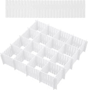 Set di distribuzione di cariche premium da 20 pezzi per organizzazione delle mutande con pareti divisorie regolabili in bianco