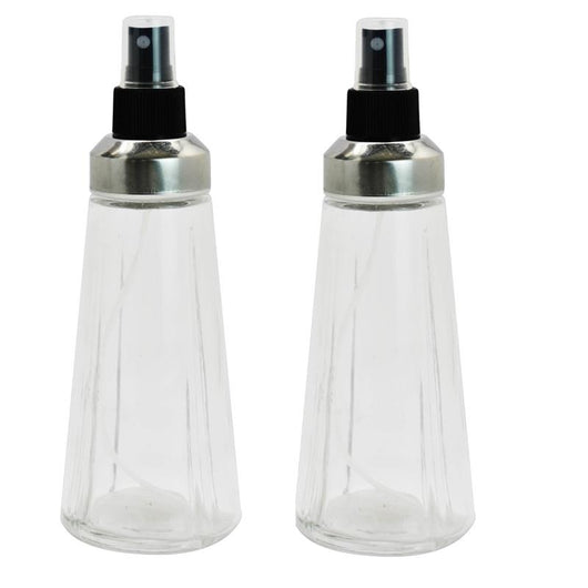 MA MAISON SET 2 OLIERE SPRAY IN VETRO LAVORATO CON DOSATORE A SPRUZZO E TAPPO SALVA FRESCHEZZA 280 ML FORMA CONICA
