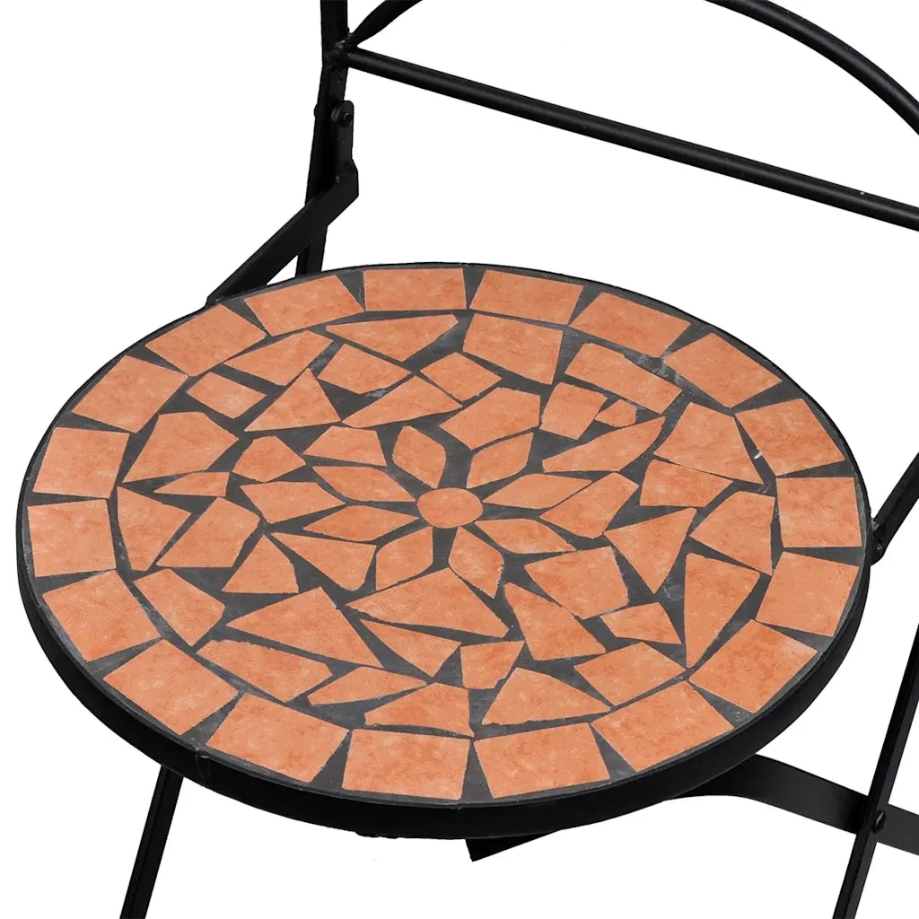 Sedie da Bistrot Pieghevoli 2 pz in Ceramica Terracotta 41529