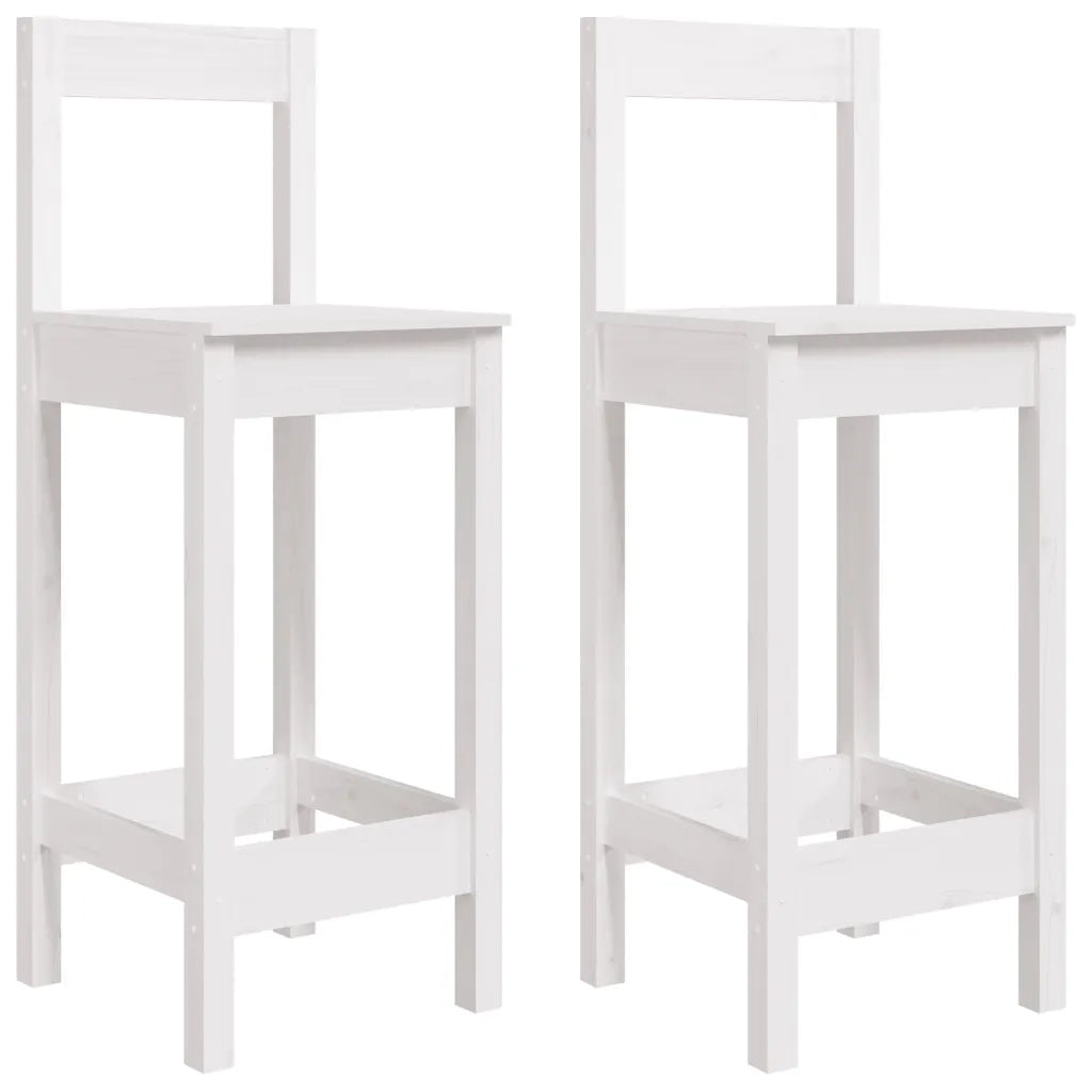 Set Bar da Giardino 3 pz | Set Salotto da Giardino Bianco in Legno Massello di Pino