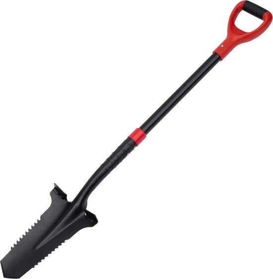 Foglia con zappa per radici fino a 3 cm - 195 mm di larghezza di lavoro manico ergonomico a D per costruzione di giardino e manutenzione del paesaggio zappa per radici rimuovitore di radici
