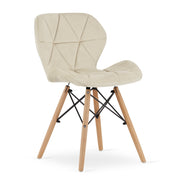 Sedia Valora WAKO in velluto beige con gambe in faggio x1