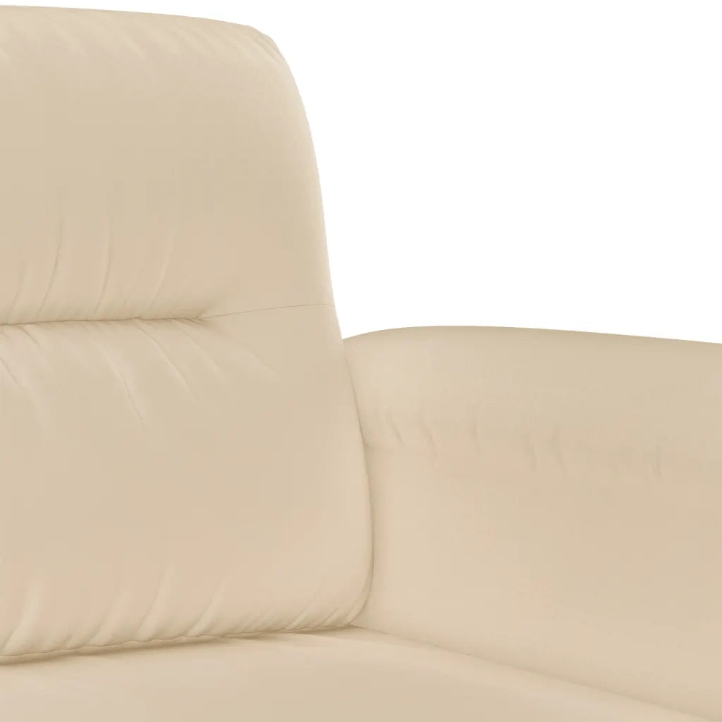 Set Divani 2 pz con Cuscini Crema in Tessuto Microfibra 3202330