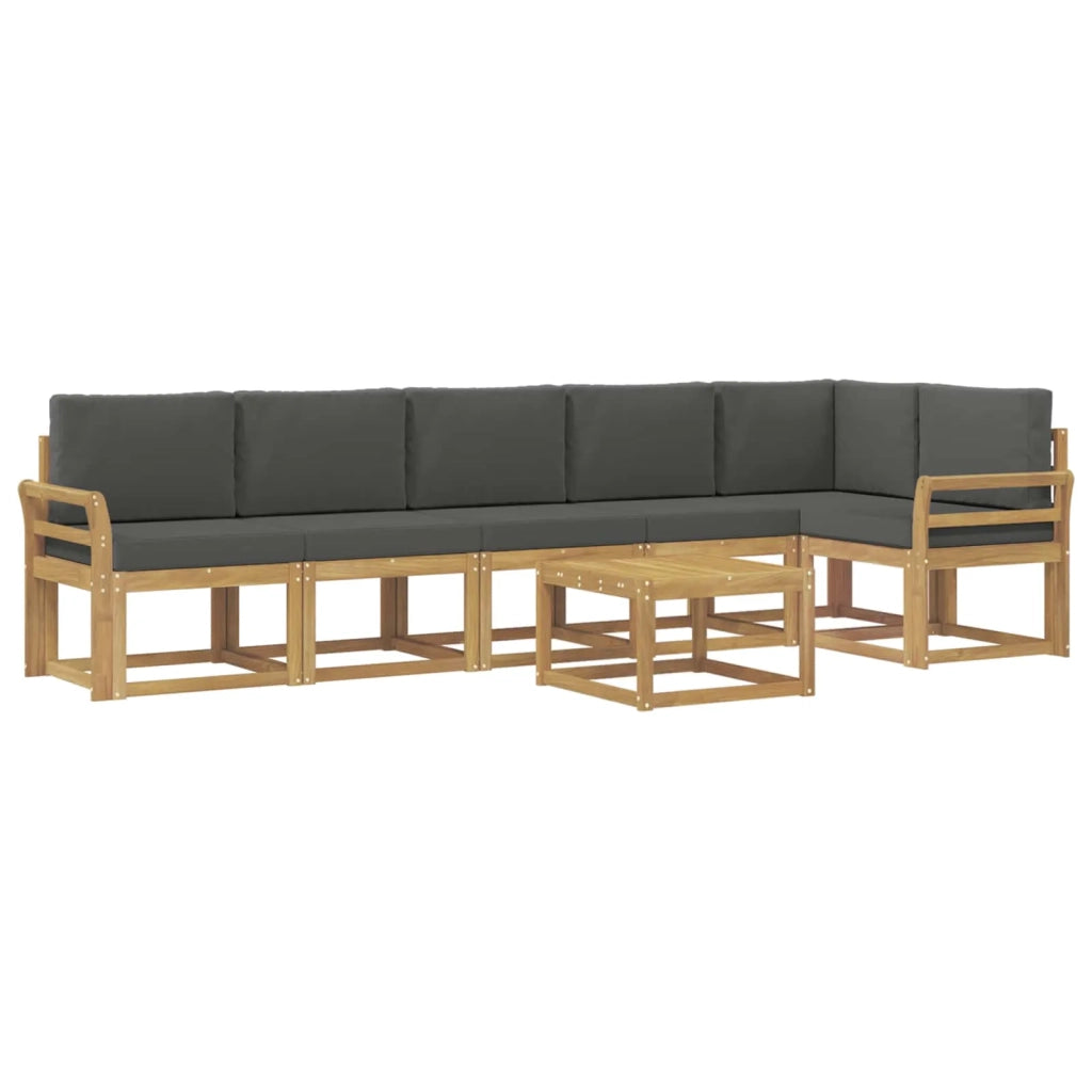 Set di divani da esterno 7 pcs Bianco e Antracite Poliestere