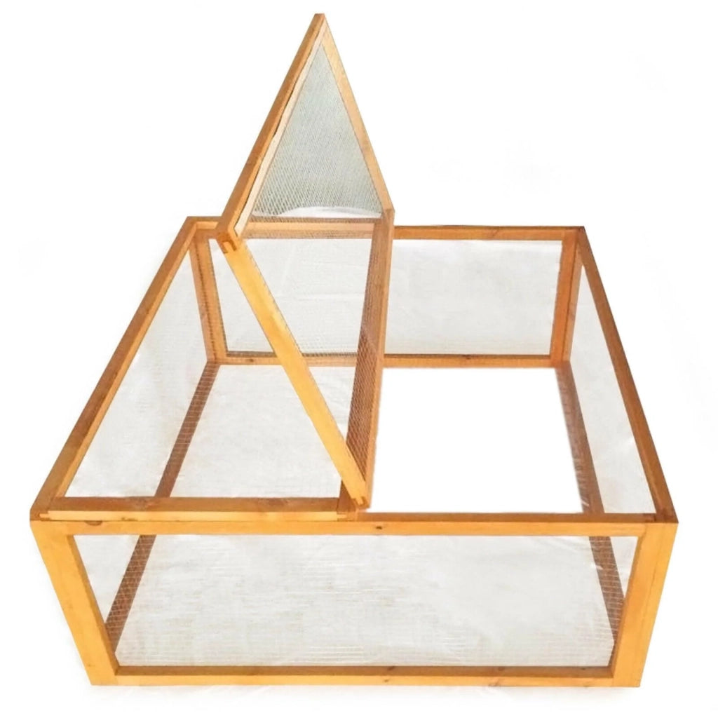 Recinto in legno 100 cm x 100 cm x 45 cm quadrato con coperchio gabbia per piccoli animali 16_0002625