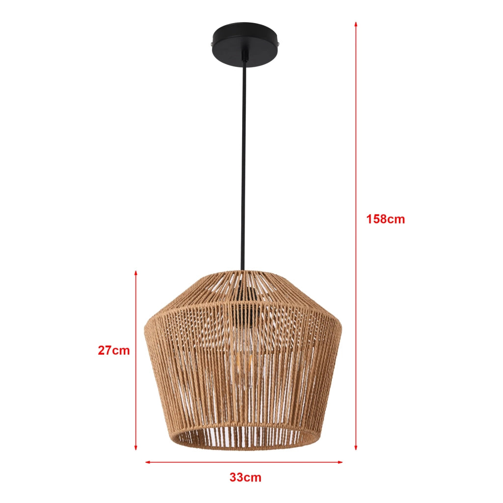 Lampadario a sospensione 158 x 33 cm nero e beige 03_0007593