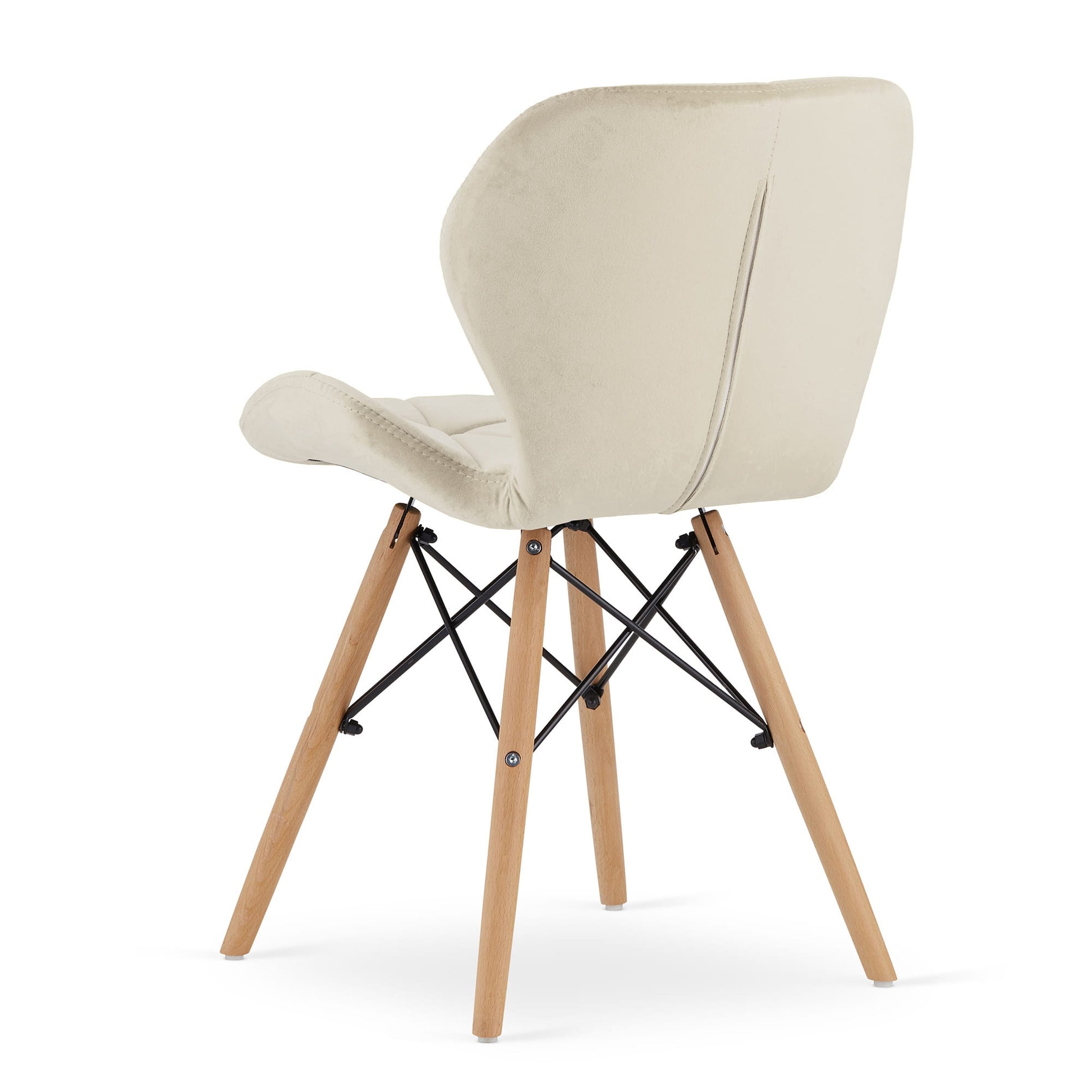 Sedia Valora WAKO in velluto beige con gambe in faggio x1