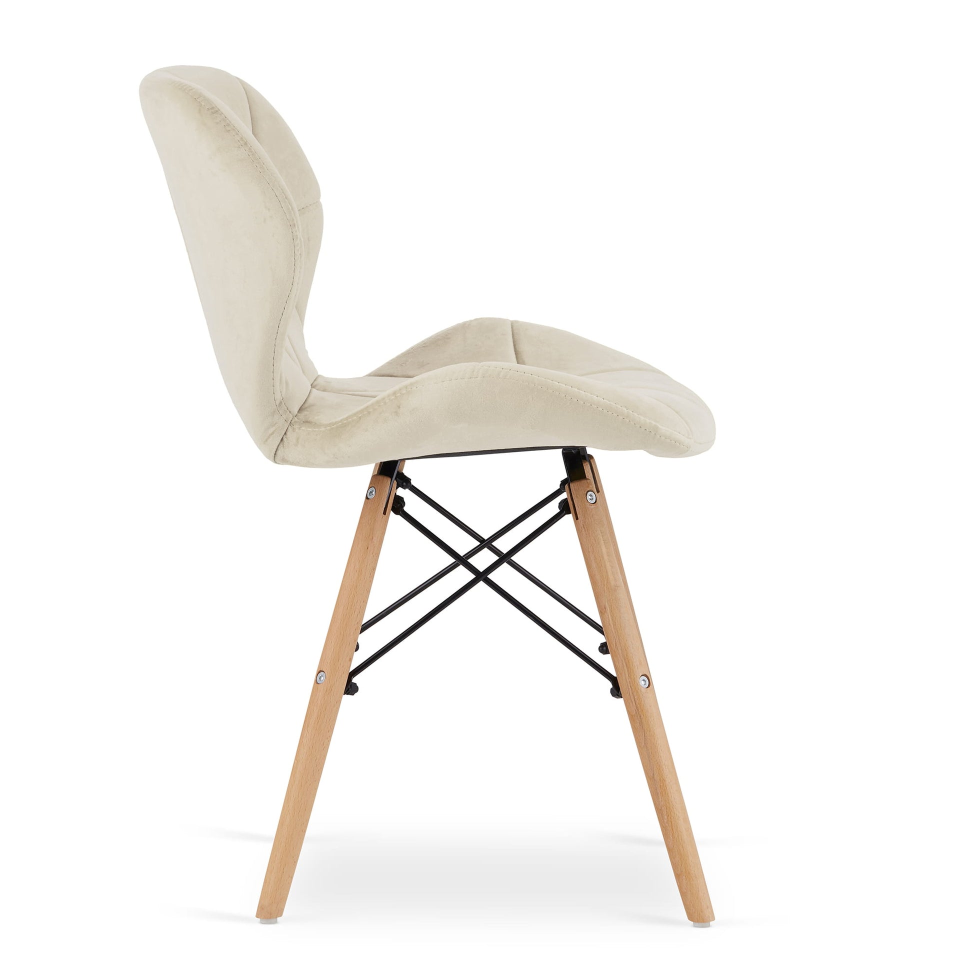 Sedia Valora WAKO in velluto beige con gambe in faggio x1