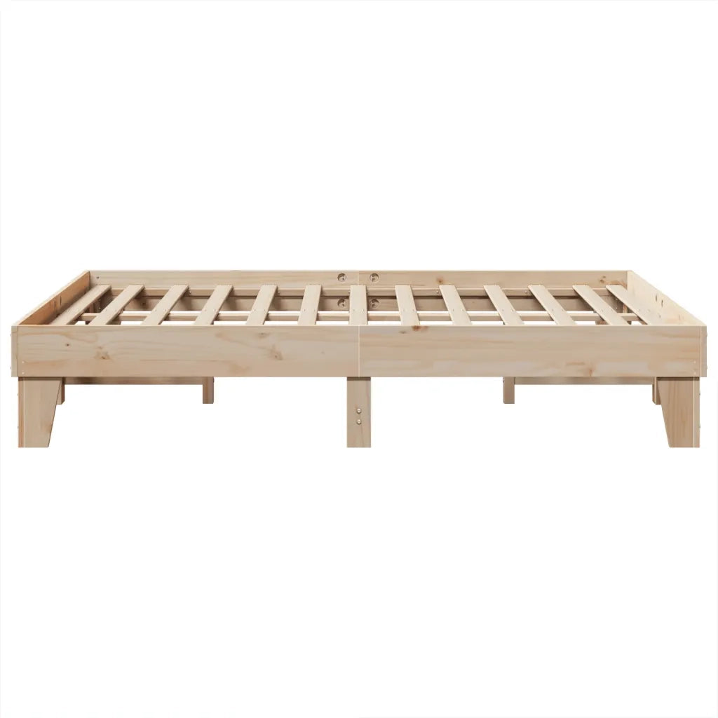 Letto matrimoniale | Letto per adulti | Letto senza Materasso 150x200 cm in Legno Massello di Pino