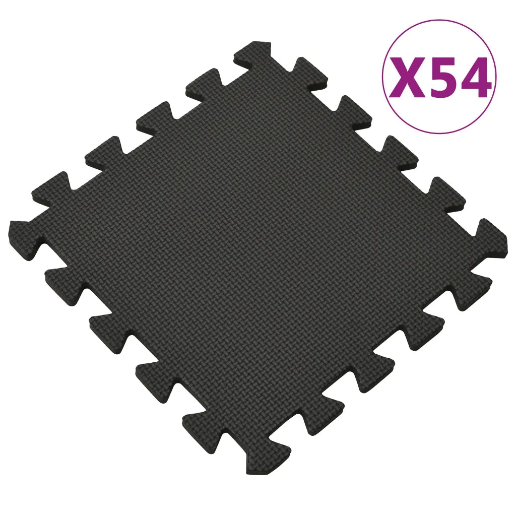 Tappetino a Incastro 54 pz 4,86ãŽ¡ in Schiuma EVA Nera cod mxl 70962