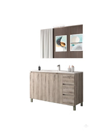 Mobile da Bagno a Terra con Lavabo 100 cm e Specchio Bali Light 2+3 Rovere Naturale