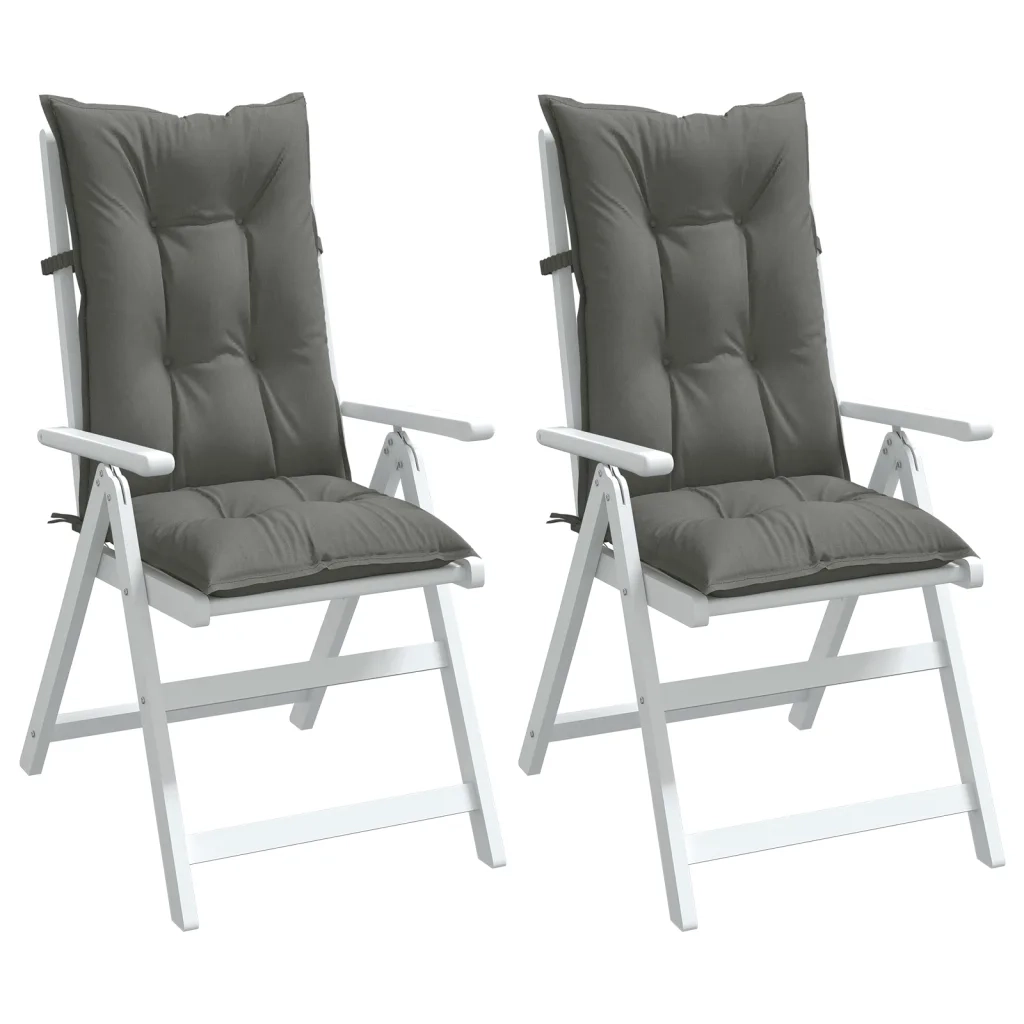 Cuscini Sedia Schiena Alta 2 Grigio Mélange 120x50x7 Tessuto 4002349