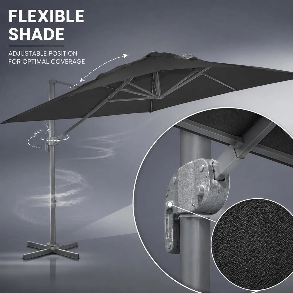 Cantilever Parasol With Aluminum Mast 400 X 300 Cm Anthracite