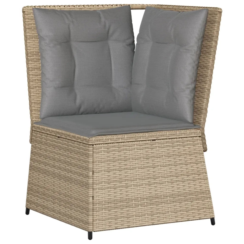 Set Divani da Giardino 7 pz con Cuscini in Polyrattan Beige 3262371