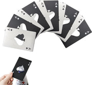 Set di Apri-bottiglie Creativi in Acciaio Inox da 10 pezzi - Design a Scacchiera - Adatto per Bottiglie di Birra - Formato di Carta di Credito - Costruzione Argento e Nero.