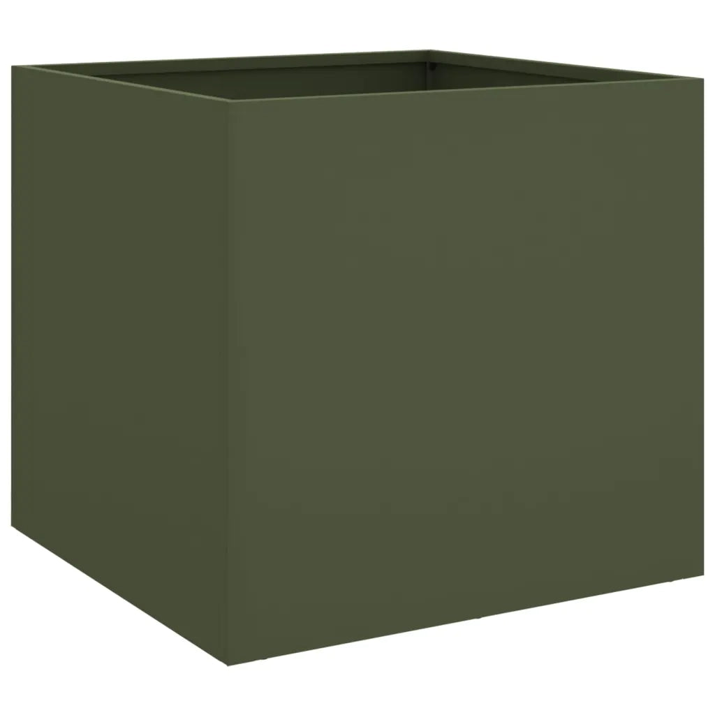 Fioriere 2 pz Verde Oliva 49x47x46 cm in Acciaio 841566