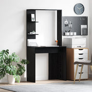 Scrivania nera in rovere Rovere nero Legno massello, MDF Compattta