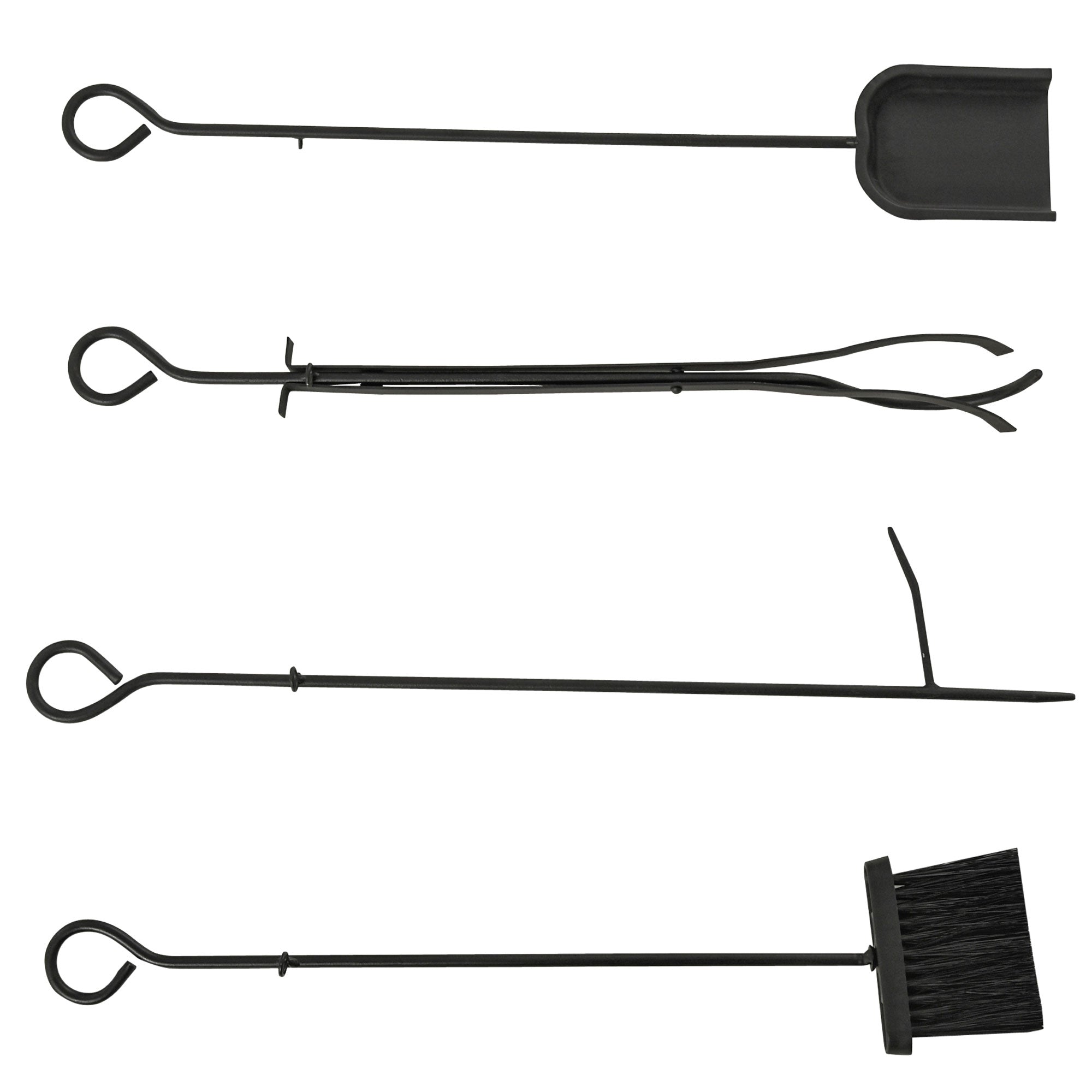 Portalegna per Camino 44,5x29,5x73 cm con Accessori in Metallo Nero