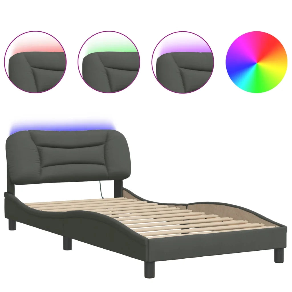 Giroletto con LED senza Materasso Hvar Grigio Scuro 100x200 cm 3213684