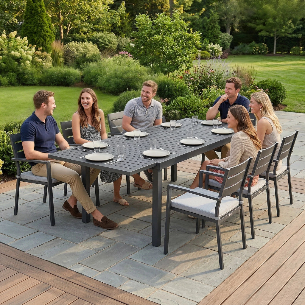 Tavolo da Giardino Allungabile 150/225x85x75 cm ¨C zephmum ¨C Grigio