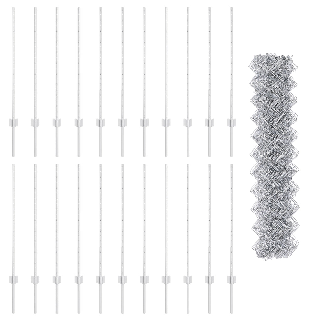 Set di Recinzione da Giardino Set di 2 Acciaio galvanizzato