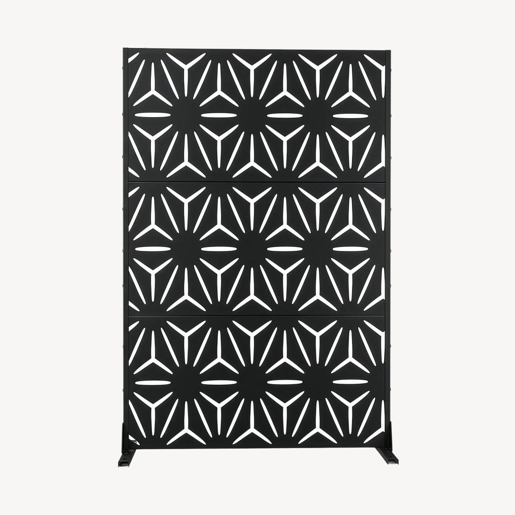 Pannello Divisorio Kilsturd in Acciaio Zincato con Motivo Decorativo 180x120 cm - Nero casa.pro