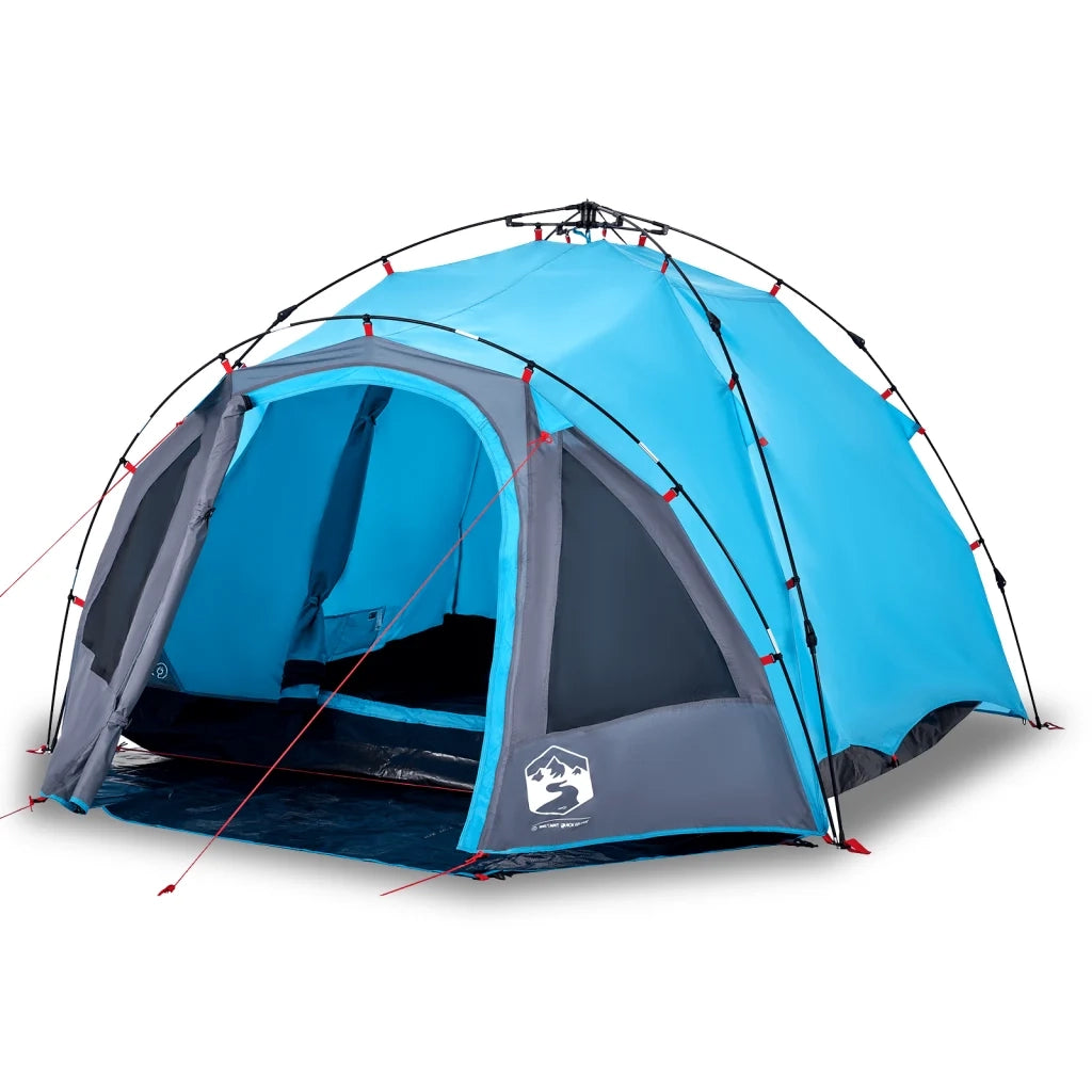 Tenda a Cupola da Campeggio 3 Persone Blu a Rilascio Rapido 4004223