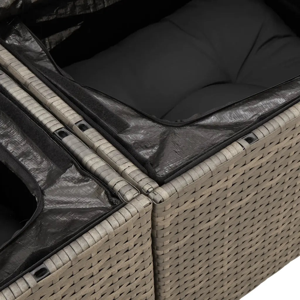 Set Divano da Giardino 8 pz con Cuscini Grigio in Polyrattan