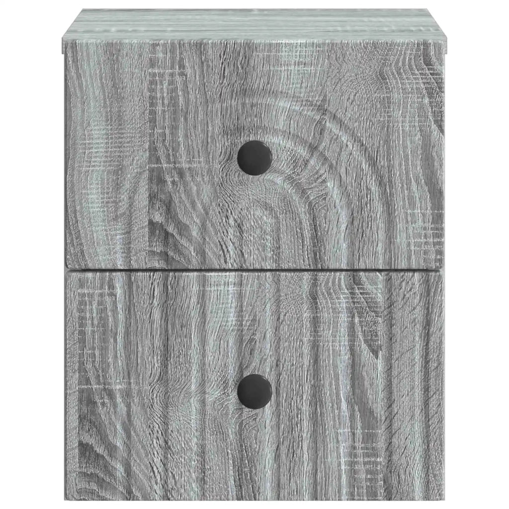 Mobiletto da notte a muro 2 pcs Grigio Sonoma 33 x 34,5 x 40 cm