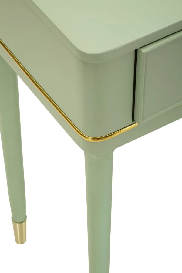 Console Camille Verde 101x37x78 cm in Pino e MDF e Ferro