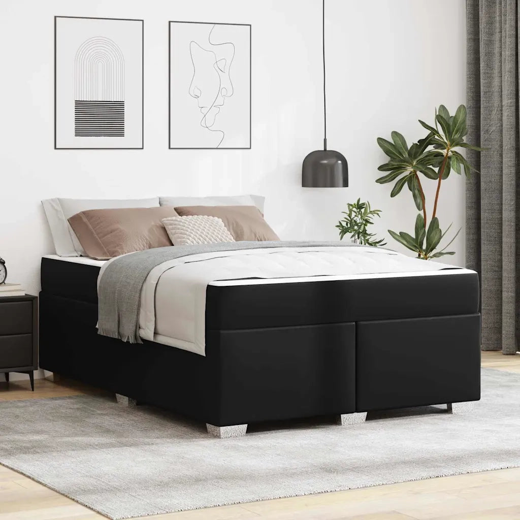 vidaXL Struttura del letto Nero 140 x 200 cm Pelle sintetica
