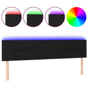Testiera | Testata a LED Nera 180x5x78/88 cm in Tessuto