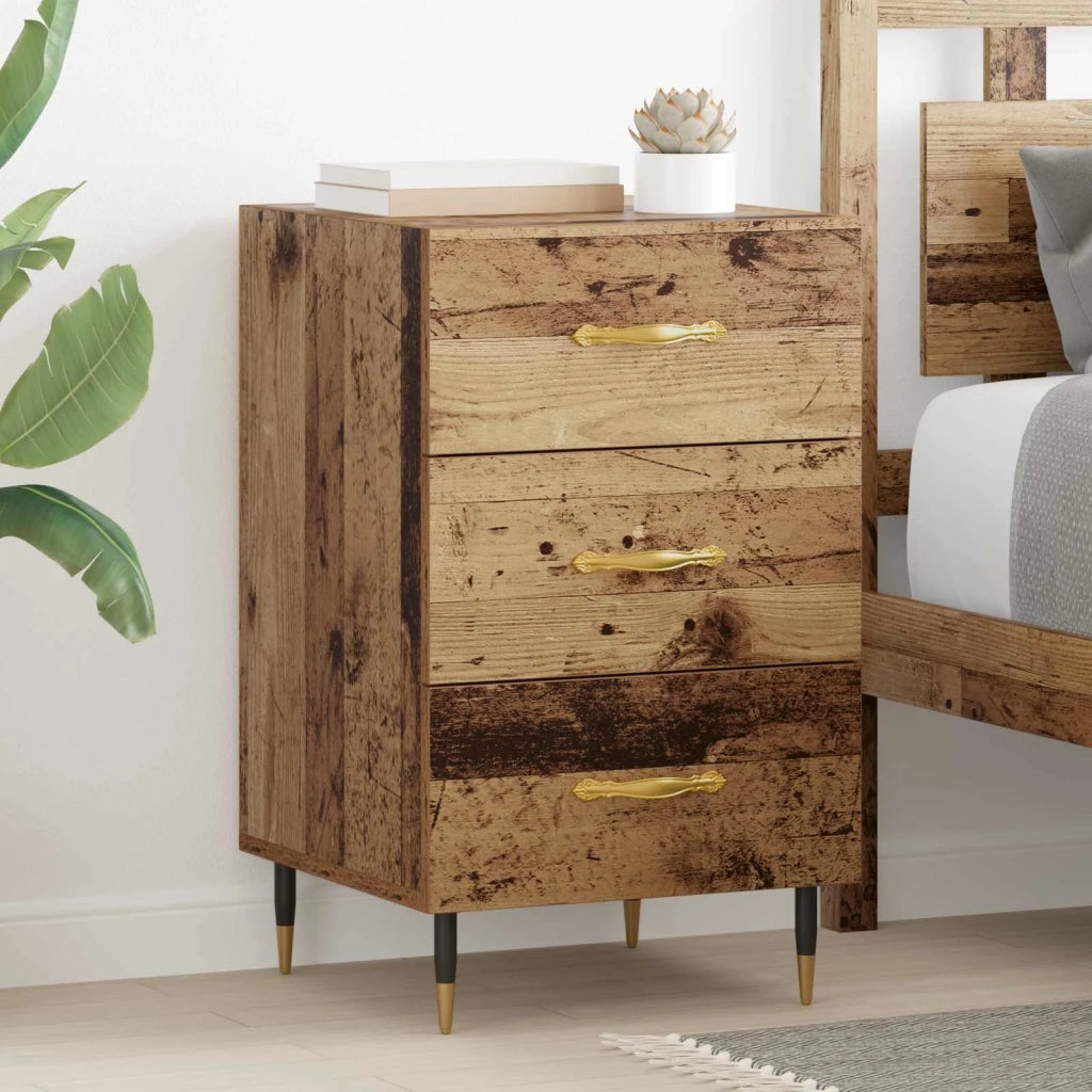 Comodino | Armadio da Notte | Mobiletto da notte con cassetto Legno vecchio 40 x 40 x 66 cm