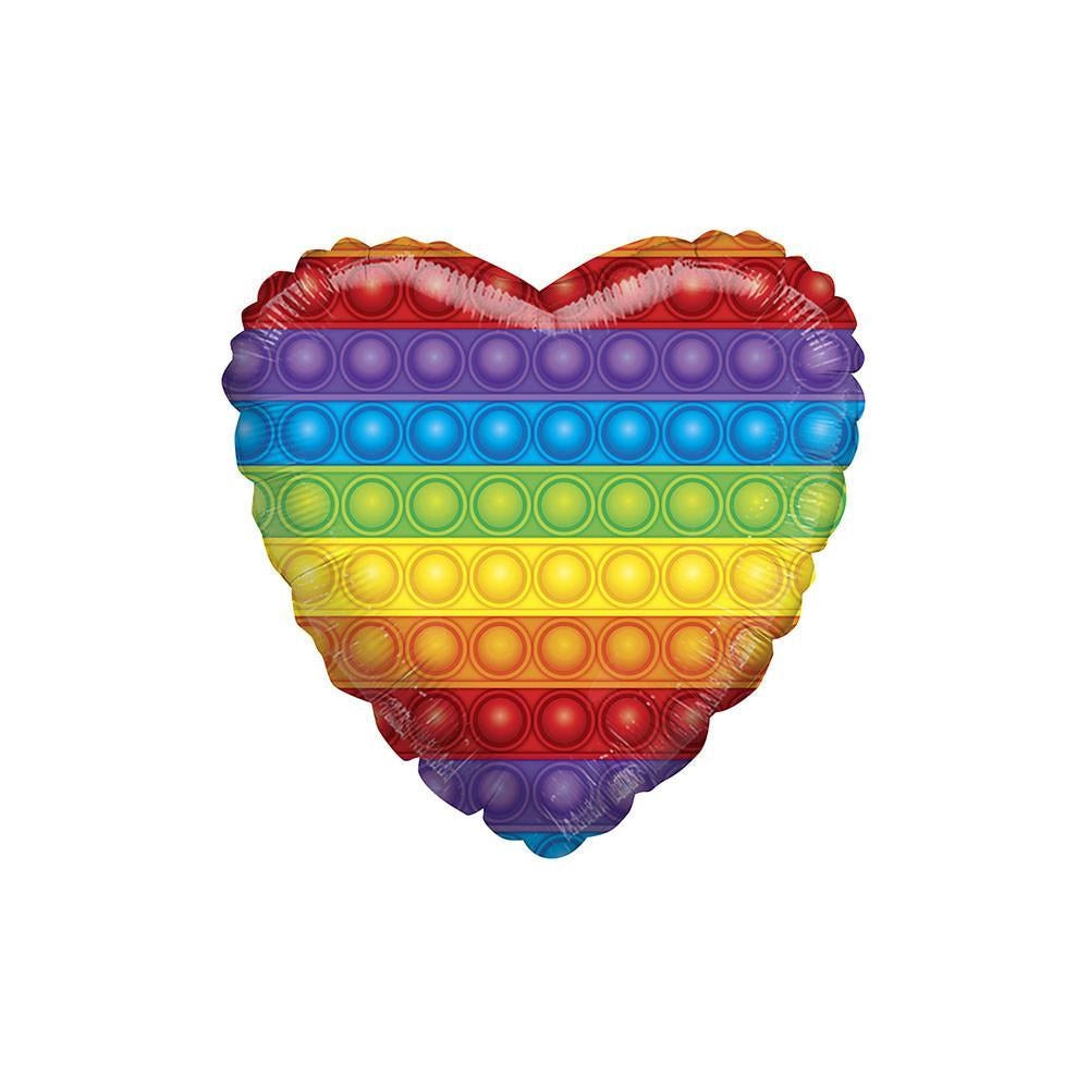 Nonsoloinformatica Palloncino Cuore Arcobaleno Pop It 18" in Mylar