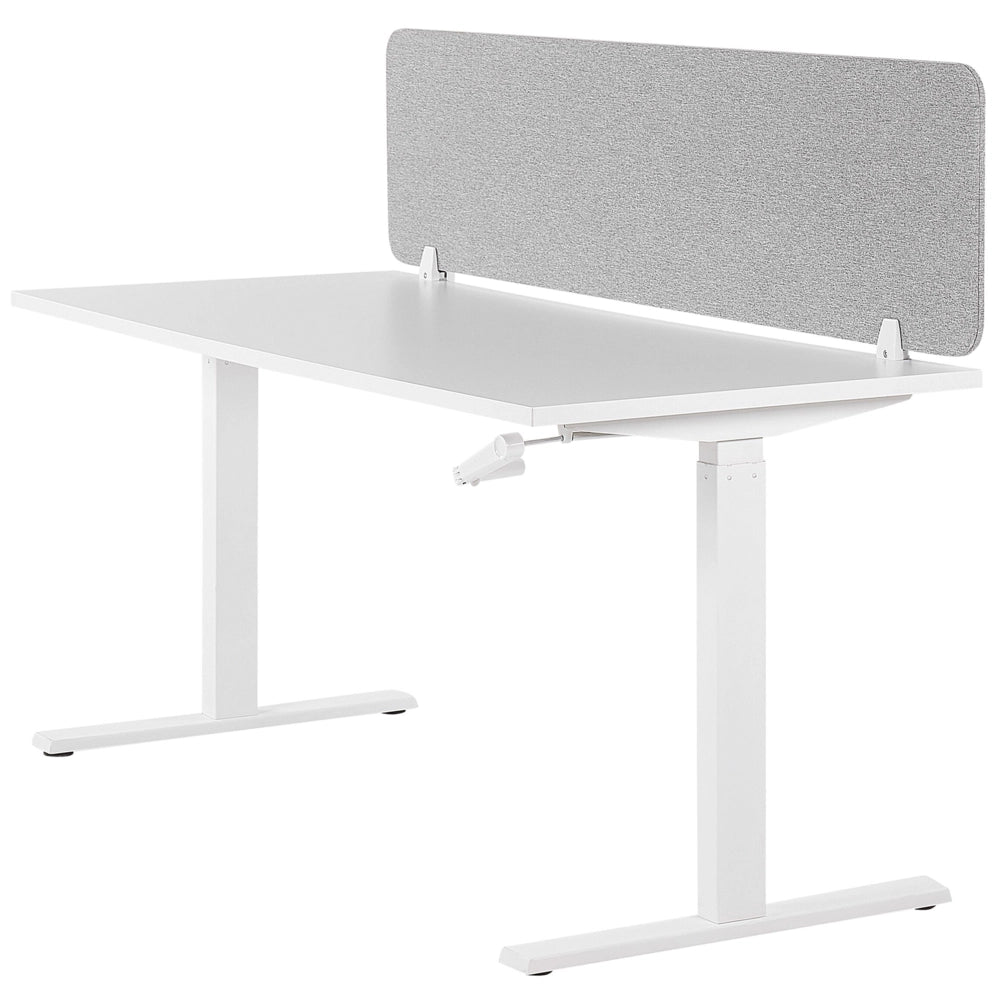 Pannello Divisorio Fonoassorbente in PET 120 x 40 cm Grigio Chiaro in Plastica PET per Scrivania