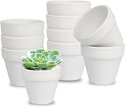 Mini vasi di ceramica per interno ed esterno - 10 pezzi - bianco - ceramica - 5 cm