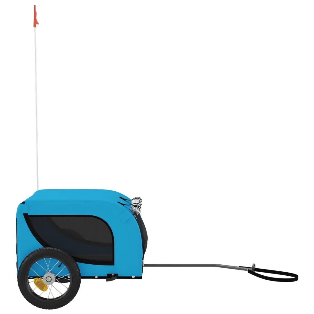 Rimorchio da Bici per Animali Blu e Nero Oxford e Ferro CFW5701113