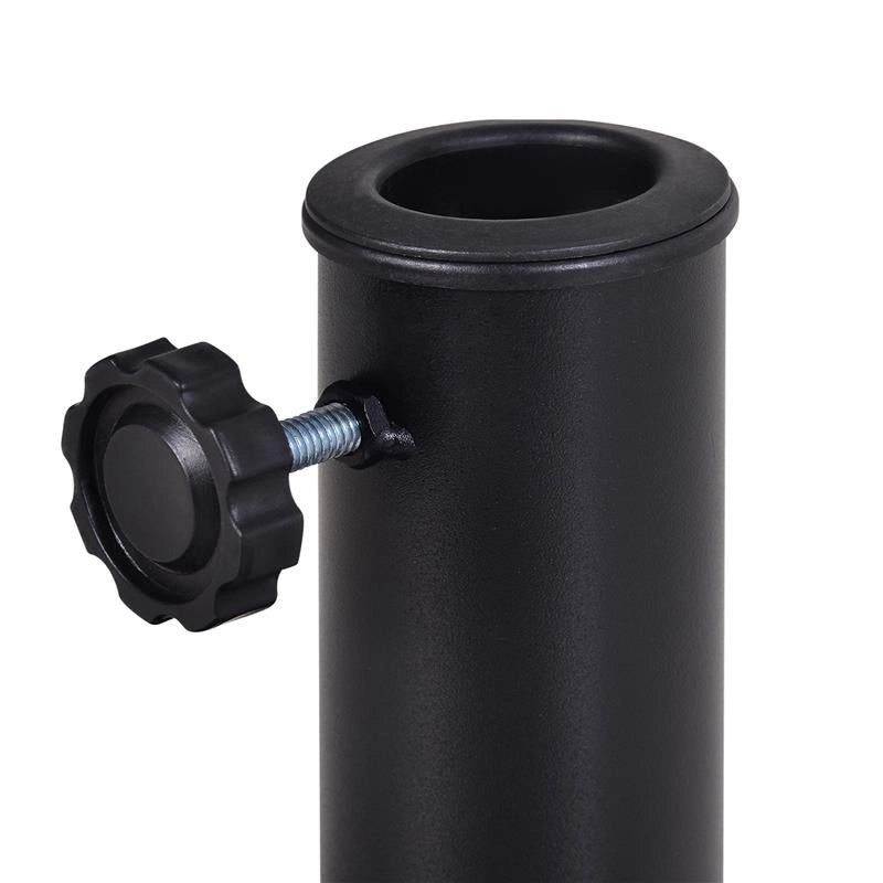 BASE PER OMBRELLONE A MEZZALUNA DA 3.8 E 4.8 MM IN RESINA CON MANOVELLA 50X31X32 CM NERO