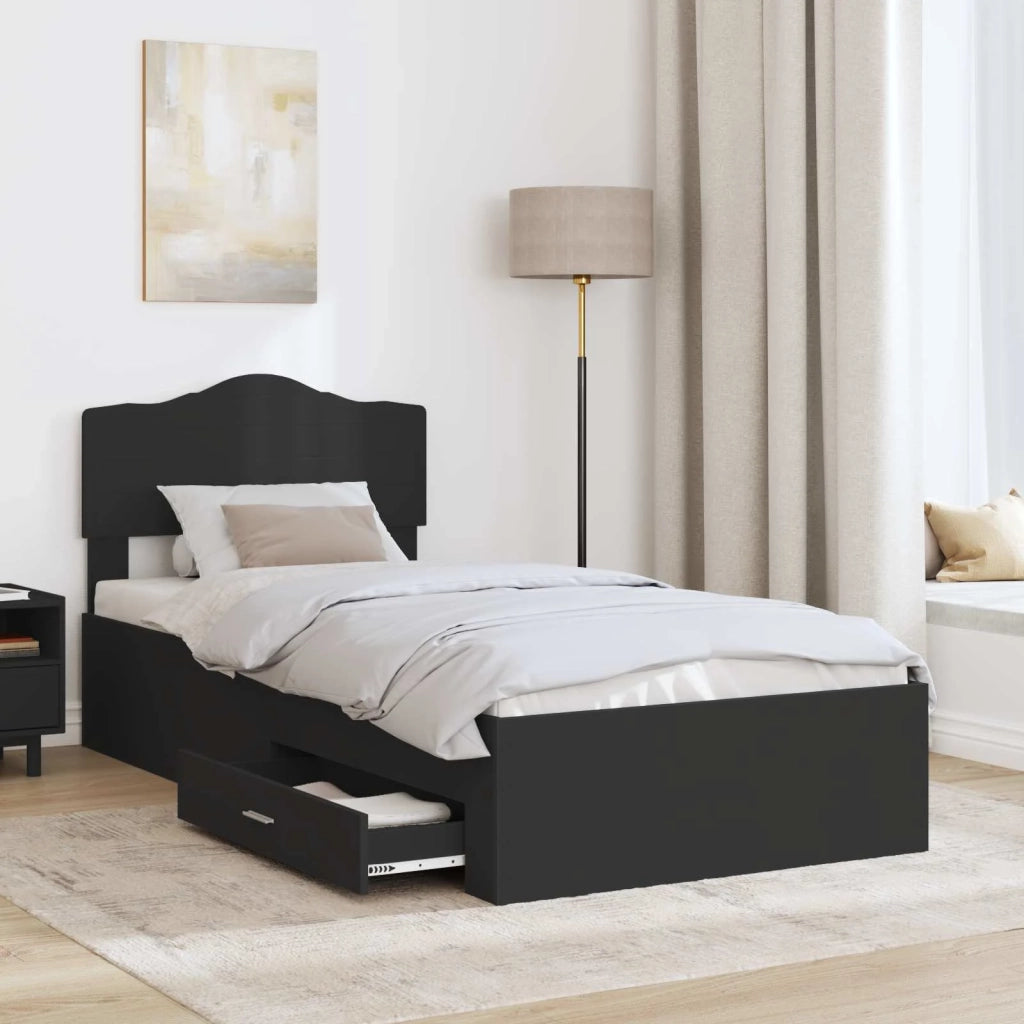 Struttura del letto Nero 70 x 190 cm Legno multistrato 3413257