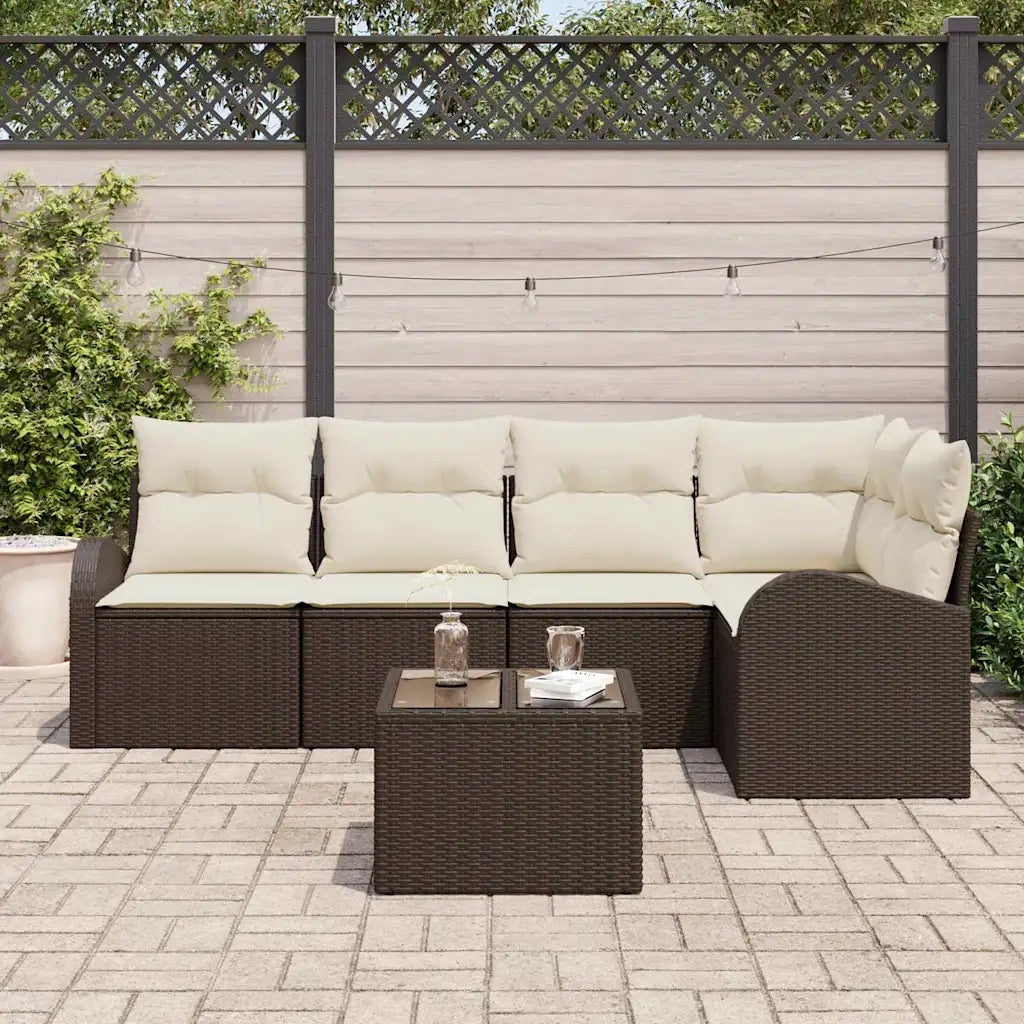 Set di divani con cuscino Marrone Poliestere