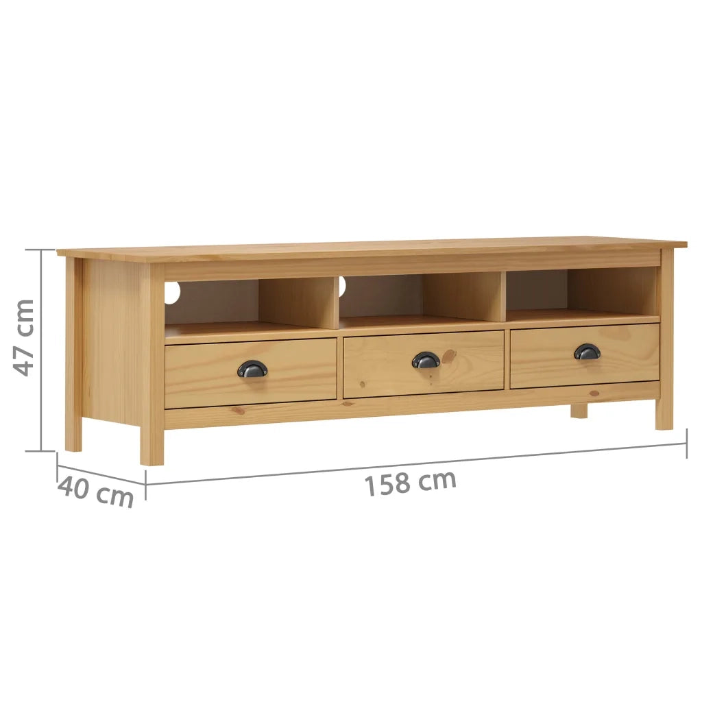 Mobile Porta TV Hill Marrone ambra 158x40x47cm Legno Pino 288927
