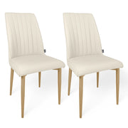 Sedia da pranzo imbottita in ecopelle beige – Francine (2 Pz.) - SD11FRPM