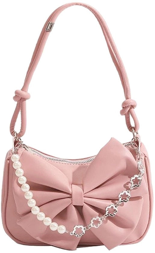 Borsa a spalla per signore e ragazze, borsa a mano rossa in pelle sintetica, mini borsa Y2K con chiusura a cerniera, borsa a spalla piccola per signora borsa sotto il gomito, 22 x 15 cm