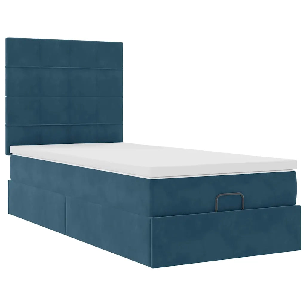 Struttura Letto Pouf con Materassi 90x200 cm in Velluto