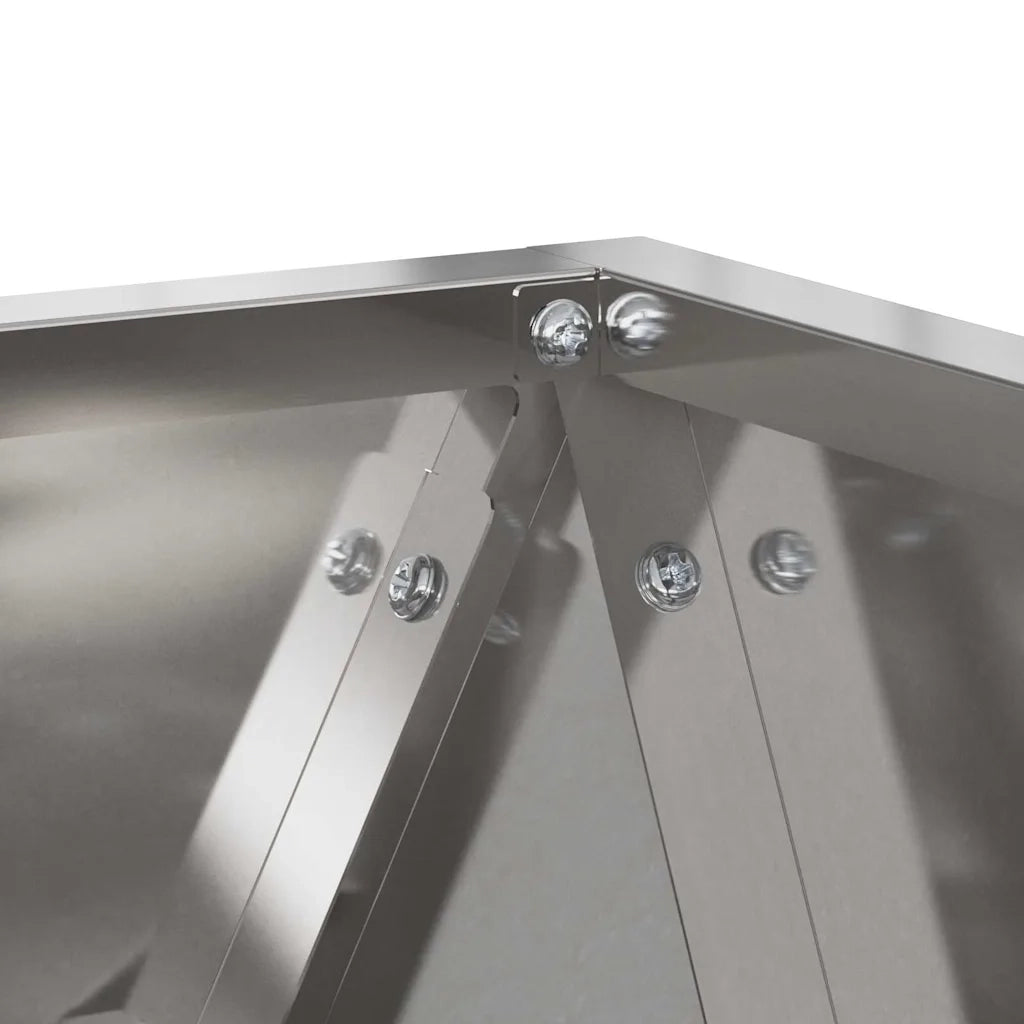 Fioriera 2 pcs Argento 30 x 30 x 30 cm Acciaio inossidabile