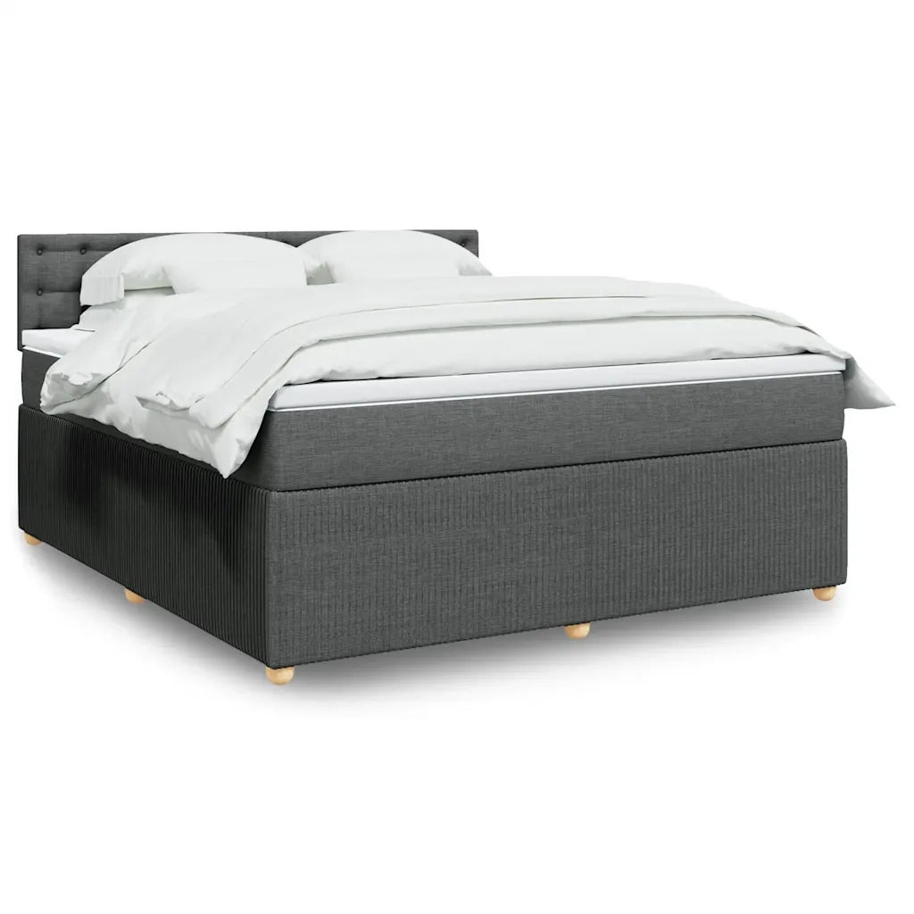 vidaXL Giroletto a Molle con Materasso Grigio Scuro 180x200 cm Tessuto