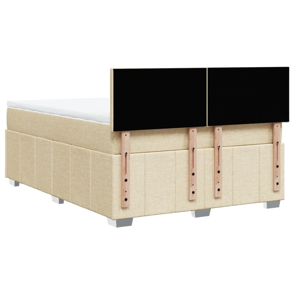 Giroletto a Molle con Materasso Crema 140x19 cm in Tessuto