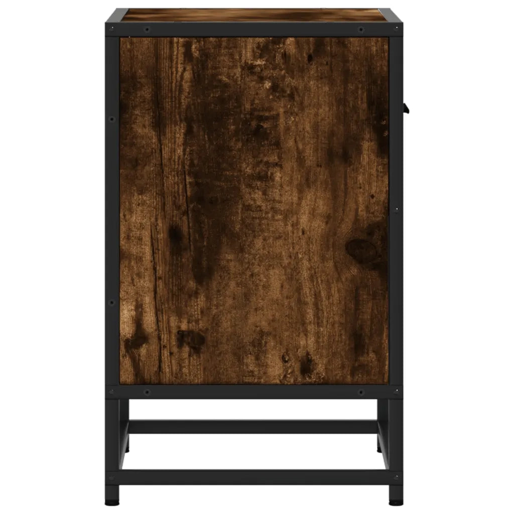 Comodino-Tavolino da notte Rovere Fumo 40x31x50 cm in Truciolato 298230