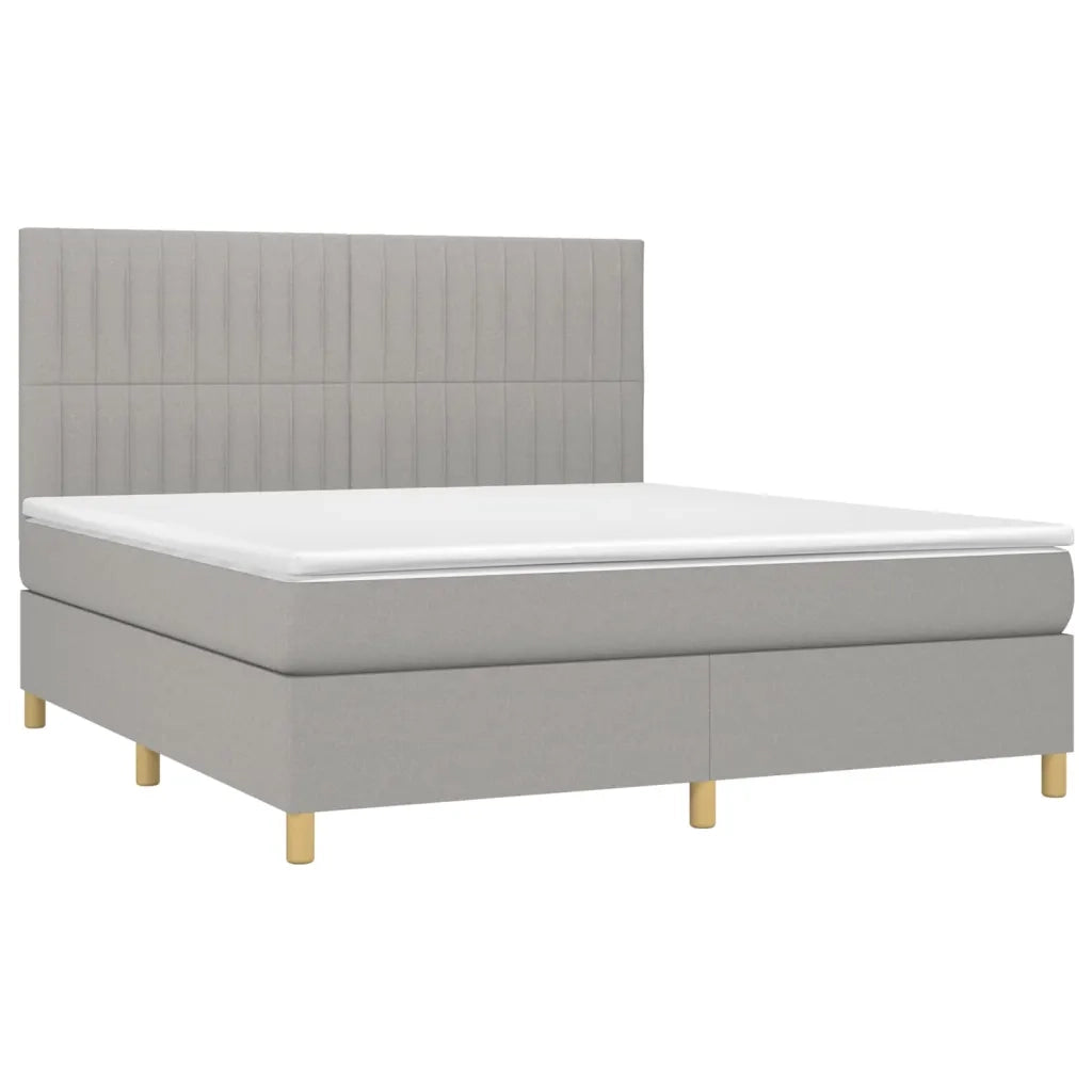 Giroletto a Molle con Materasso Grigio Chiaro180x200 cm Tessuto 3142513